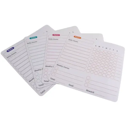 Fridge Magnet Chore Tracker & Reward Set Charts Display